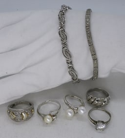 7 Bracelets & Rings in Sterling