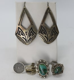 Vintage Cast Sterling Earrings & More