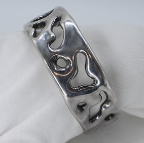 Puffed Sterling Bangle Bracelet