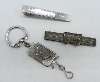 Sterling Tie Clips & Keychain