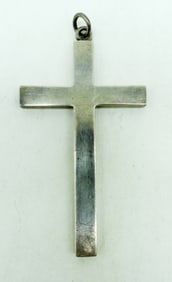 Very Heavy Sterling Cross Pendant - Large