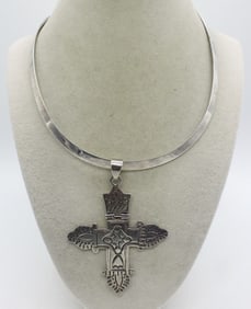 Taxco Mexico 925 Cross Collar Necklace