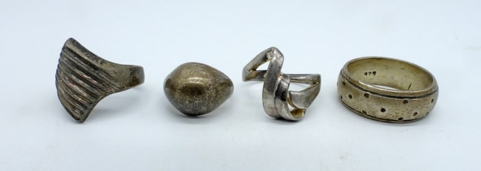 4 Vintage Sterling Rings