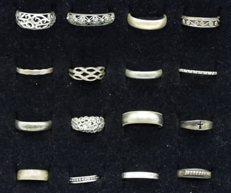 16 Sterling Ladies Bands - Rings
