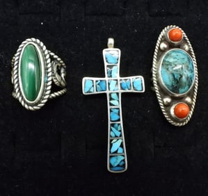 Turquoise & Malachite Rings / Pendant 925