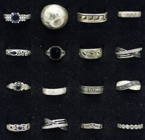 16 Sterling Fashion Rings