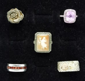 Sterling Cameo Ring & More