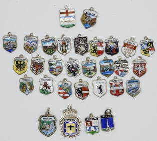 30 Silver Destination Charms