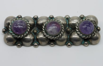 Amethyst Mexico Sterling Brooch