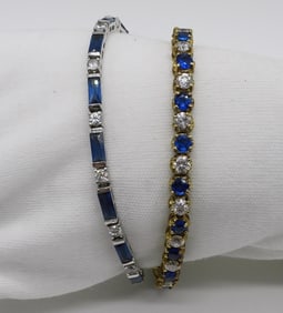 2 Sapphire Sterling Bracelets
