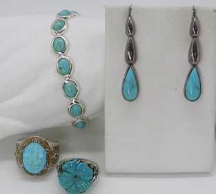 Sterling Turquoise Fashion Set