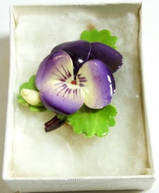 Cara China Pansy Brooch