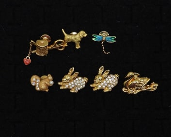 Vintage Avon Gold Tone Pin Lot