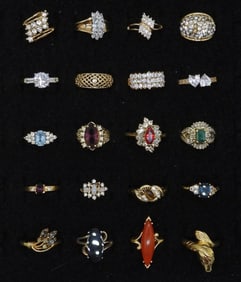 20 Gold Tone Rings