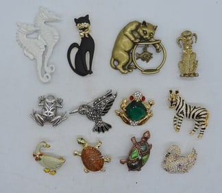 12 Animal Brooches
