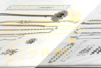 11 Assorted Gold Tone Jewelry