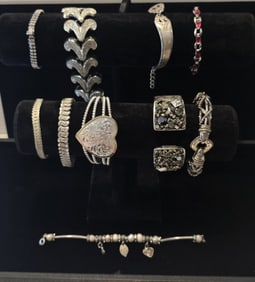 10 Women's Silver-tone Bracelets