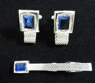 Tie Clip With Matching Cufflinks