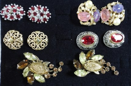 (5) Pair Of Clip-On Earrings