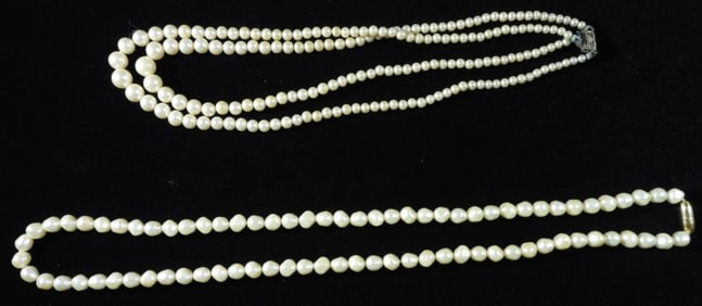 (2) Faux Pearl Necklaces