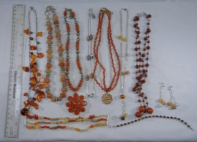 Tan and Orange Colored Jewelry Collection