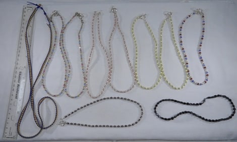 10 Assorted Beaded Necklaces