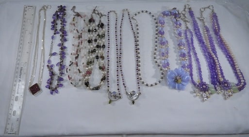 10 Purple Colored Necklaces