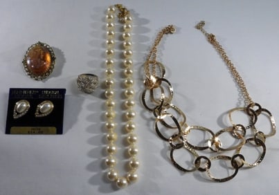 (2) Necklaces, Brooch Earrings, and Ring