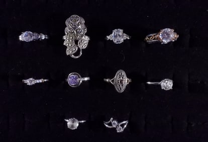 10 Silver-tone Women's Rings