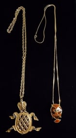 2 Gold-tone Necklaces