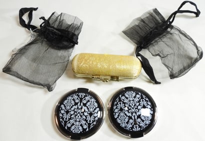 (2) Compact Mirrors, And a Lipstick Case