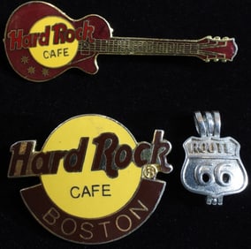 (2)Hard Rock Cafe Pin, And A Route 66 Charm