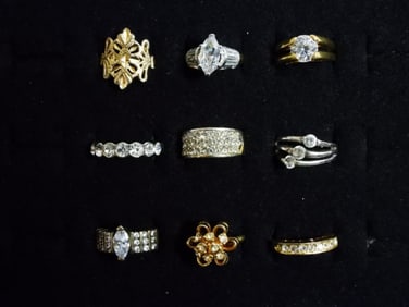 9 Women's Gold And Silver-tone Rings
