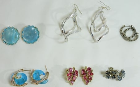 Mixed Lot Of 6 Pairs Of Women's Earrings