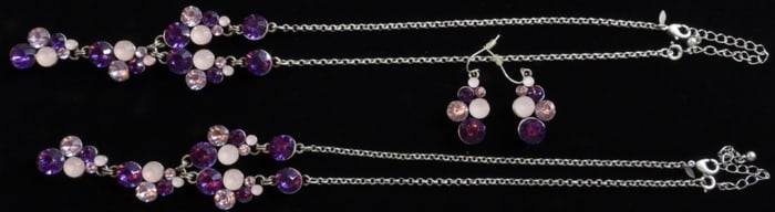 (2) Necklaces (1) Pair Of Dangle Earrings