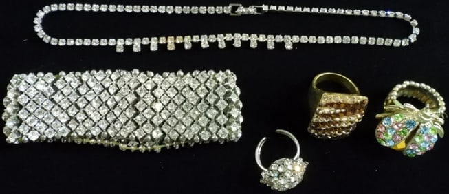 Faux Diamond Jewelry Lot