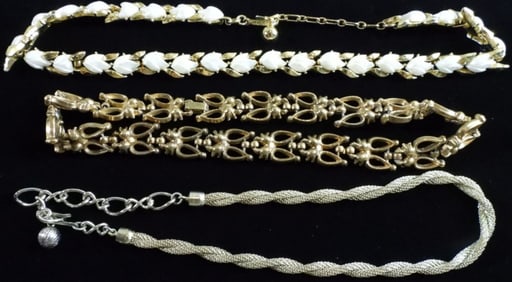 3 Gold-tone Necklaces