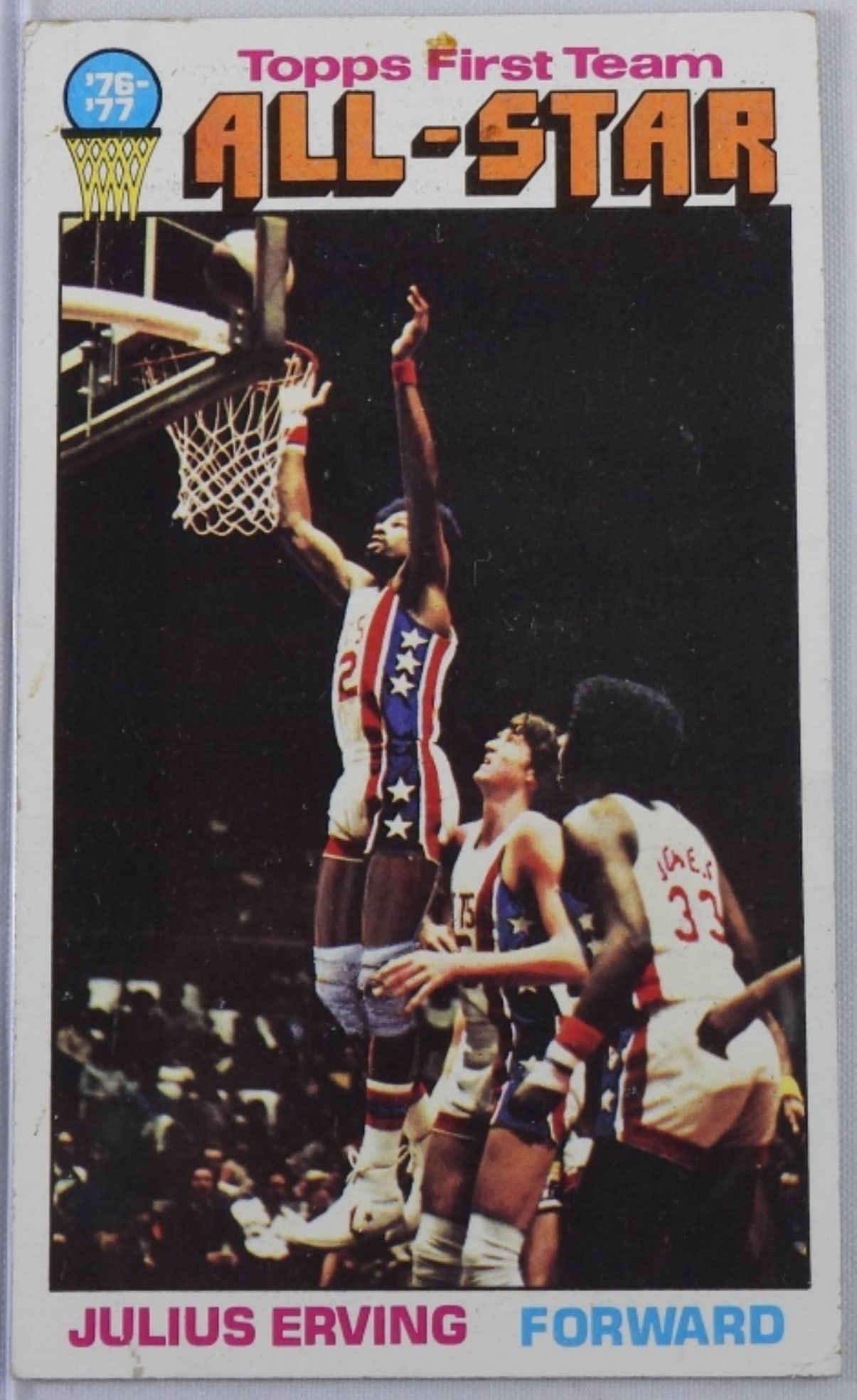 Julius Erving 1976 Jumbo Basketball Card (1 of 2)