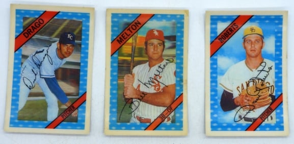 3 1972 XOGRAPH Baseball Trading Cards