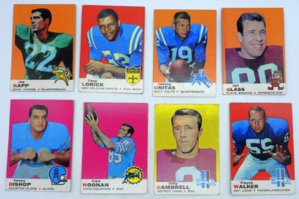 1969 TOPPS Football Card Lot Of 8