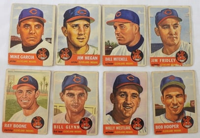 1953 TOPPS Cleveland Indians Lot