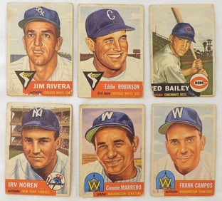 1953 TOPPS Mixed Teams 6 Card Lot