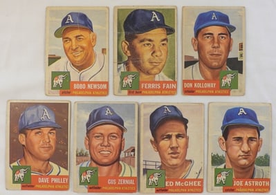 1953 TOPPS Philadelphia Athletics Lot