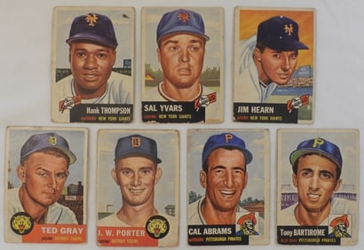 1953 TOPPS Mixed Team Card Lot Of 7