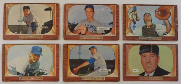 1955 Mixed Teams Baseball Cards Lot 6