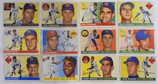 1955 Mixed Teams Baseball Cards Lot 12