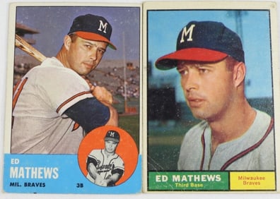 2 Ed Mathews Baseball Cards