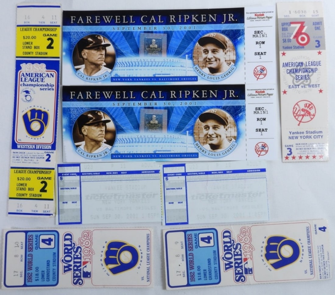 (8) Mixed Lot Of Baseball Tickets (1 of 2)