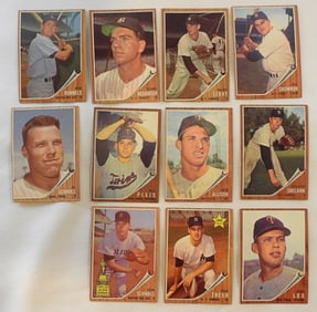 1962 TOPPS Baseball Card Lot Of 11