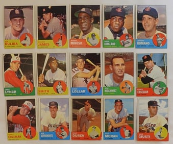 TOPPS 1963 Assorted Baseball Lot Of 15